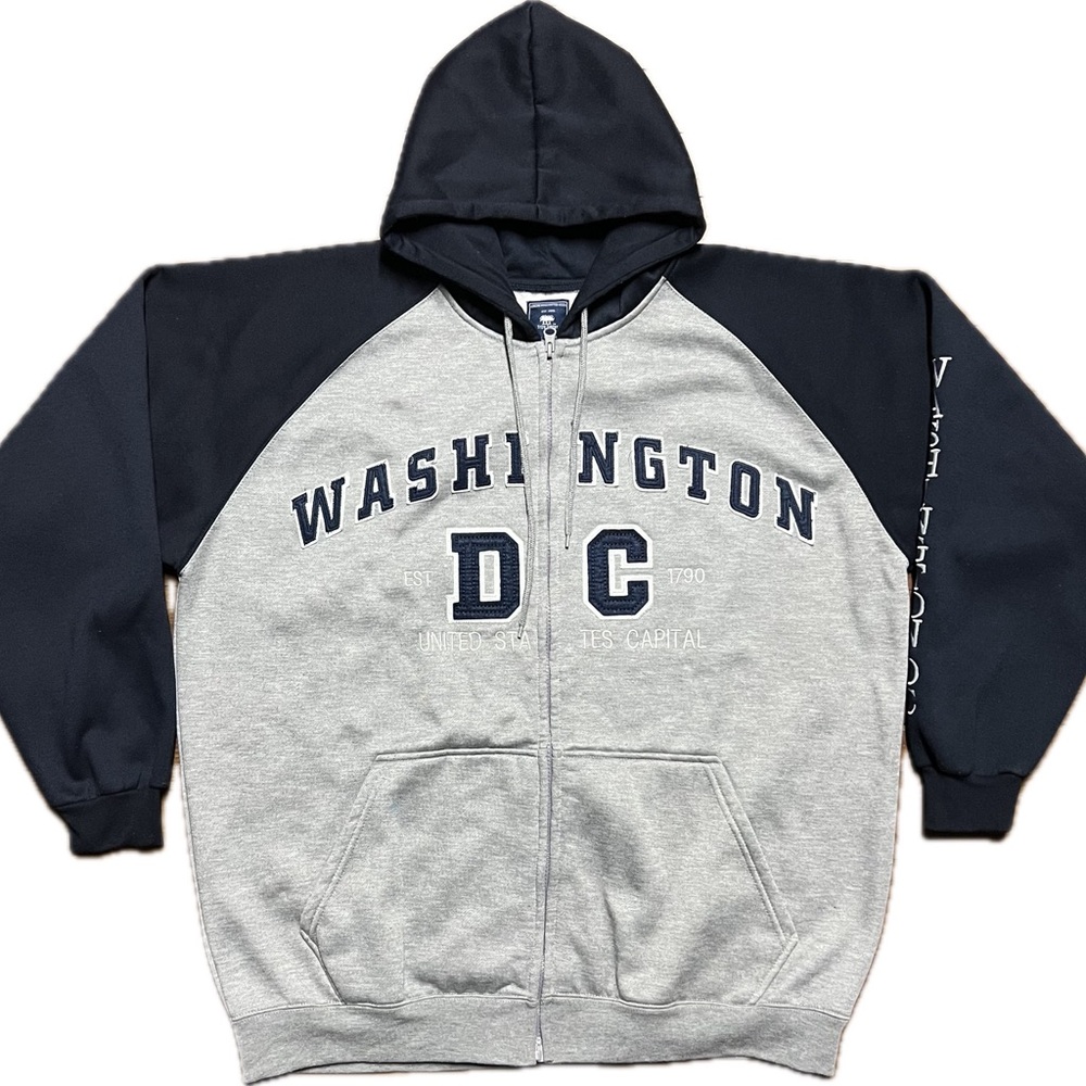 Washington DC United States Capital Embroidery XL Men’s Full Zip Hoodie Sweater